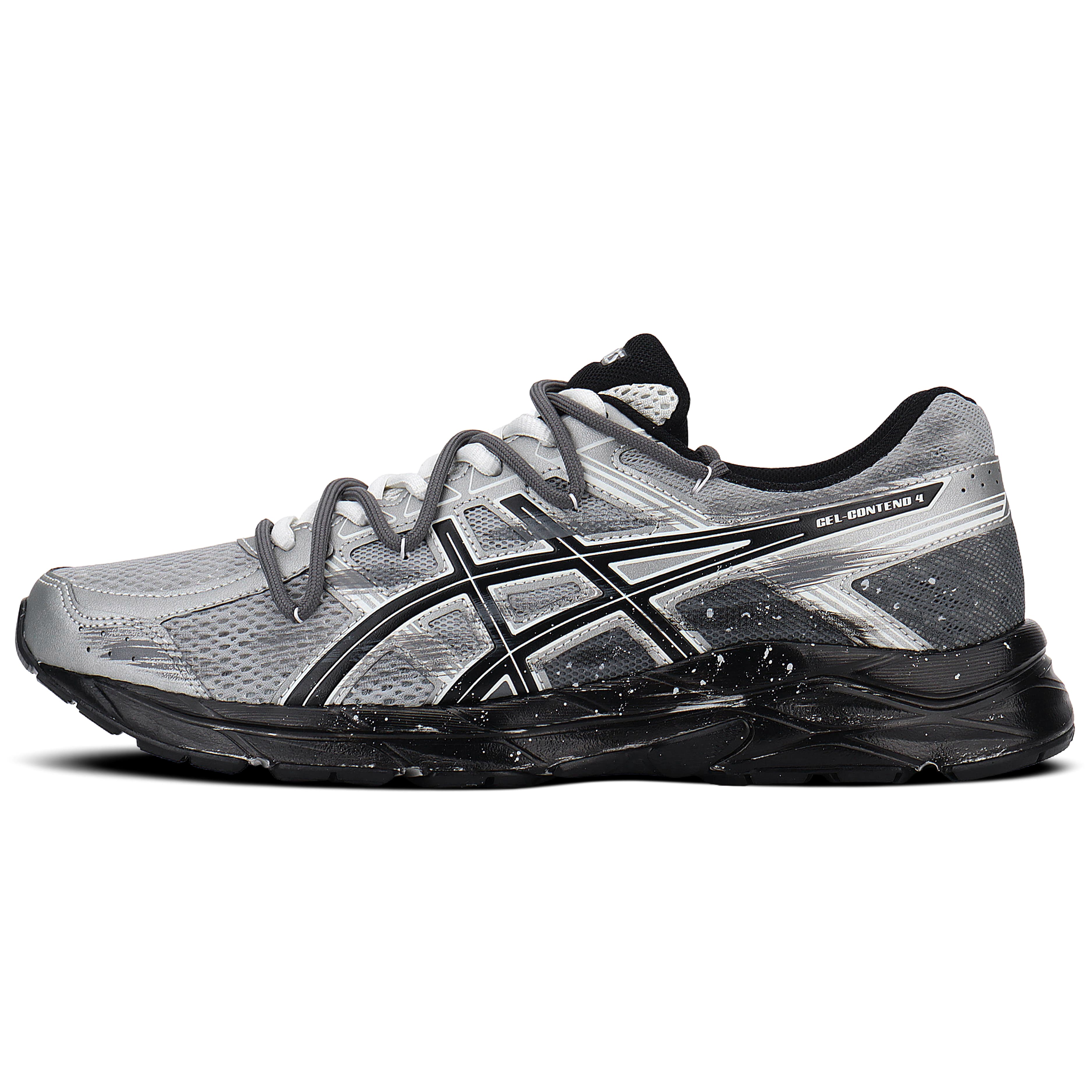 Custom Sneakers ASICS Gel-Contend 4 Galaxy Stroll Wasteland Style Techwear Workwear Deconstructed Synthetic Leather Cushioned Supportive Breathable Low-Top Casual City Commute Training Running Shoes Men's Black Grey