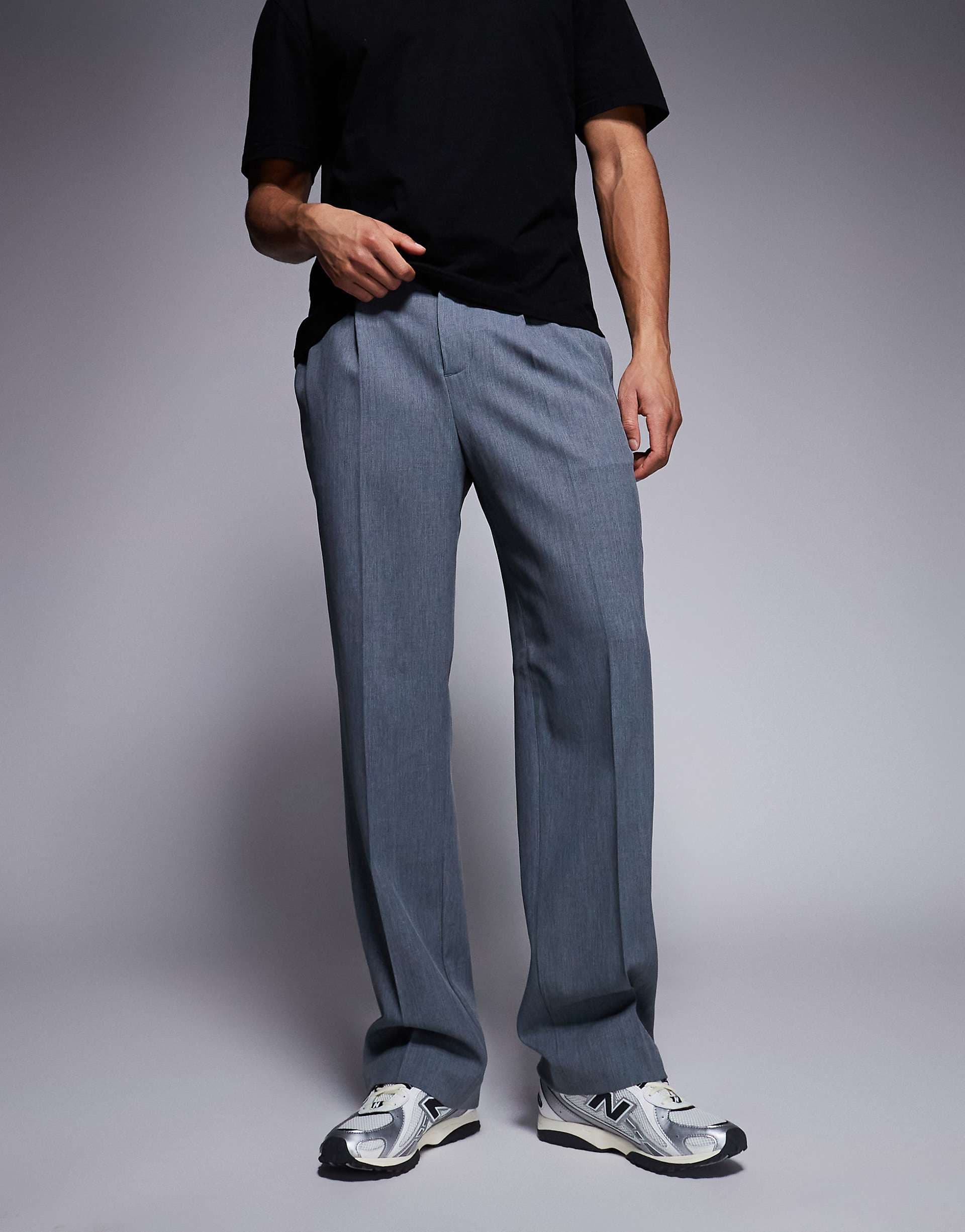 River Island relaxed elasticized pants in blue