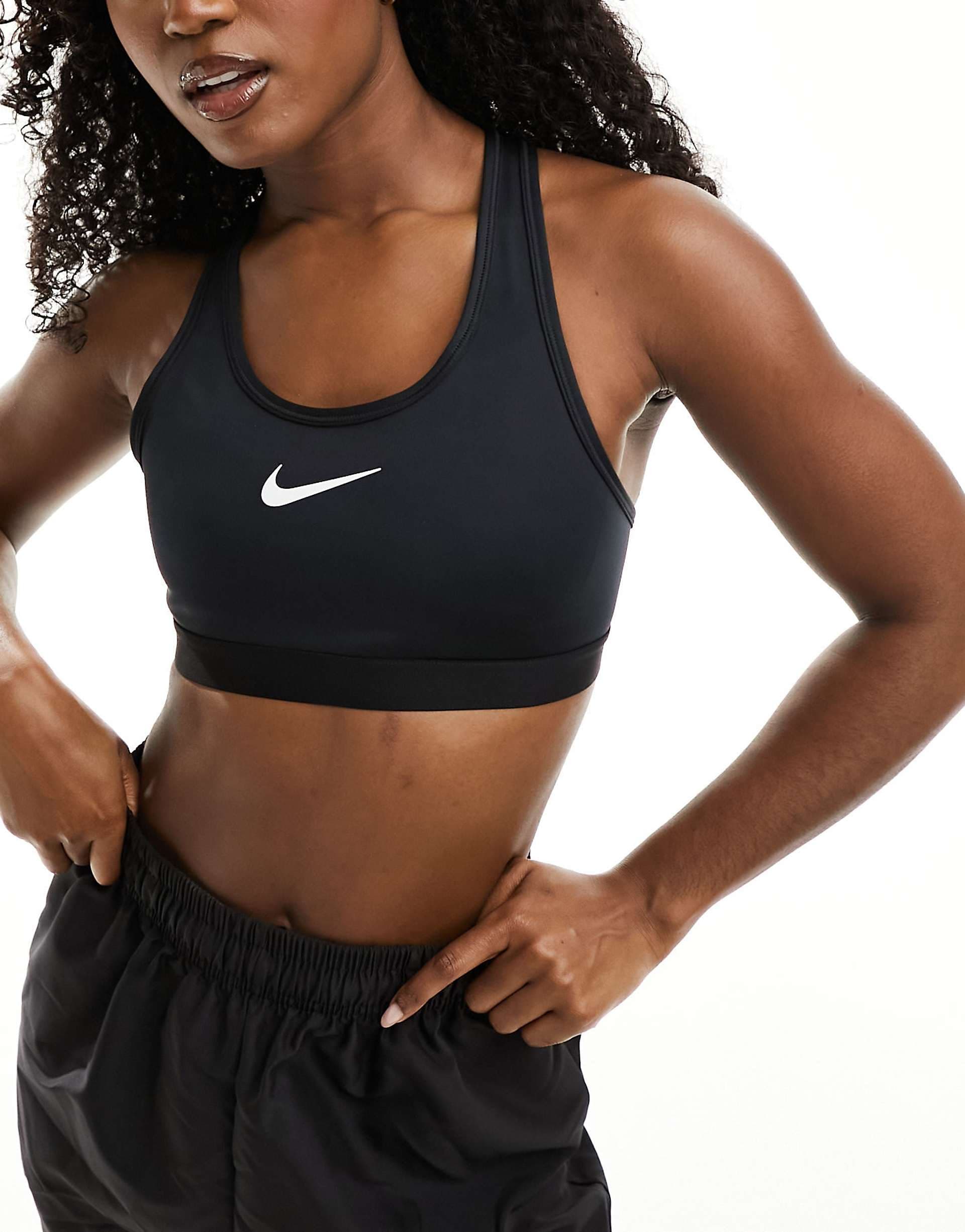 Nike Training Dri-FIT Swoosh high support sports bra in black