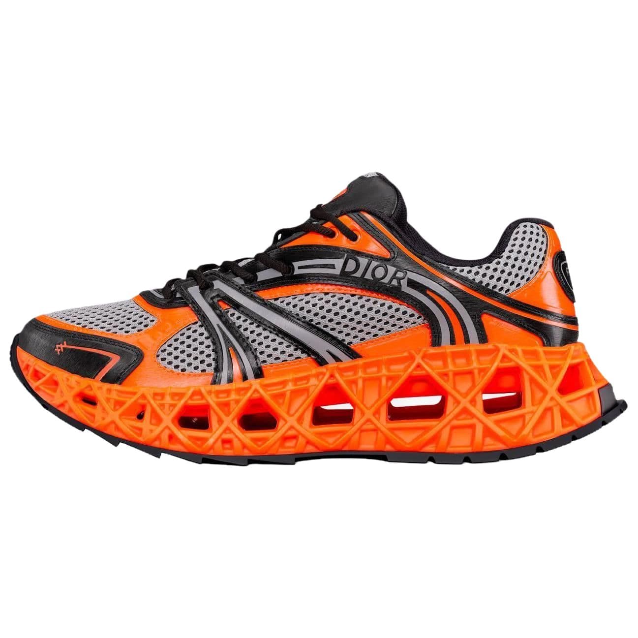 DIOR B35 NXXT Mesh Hollow Thick Sole Low-Top Casual Shoes Men's Orange Black Limited Numbered Edition
