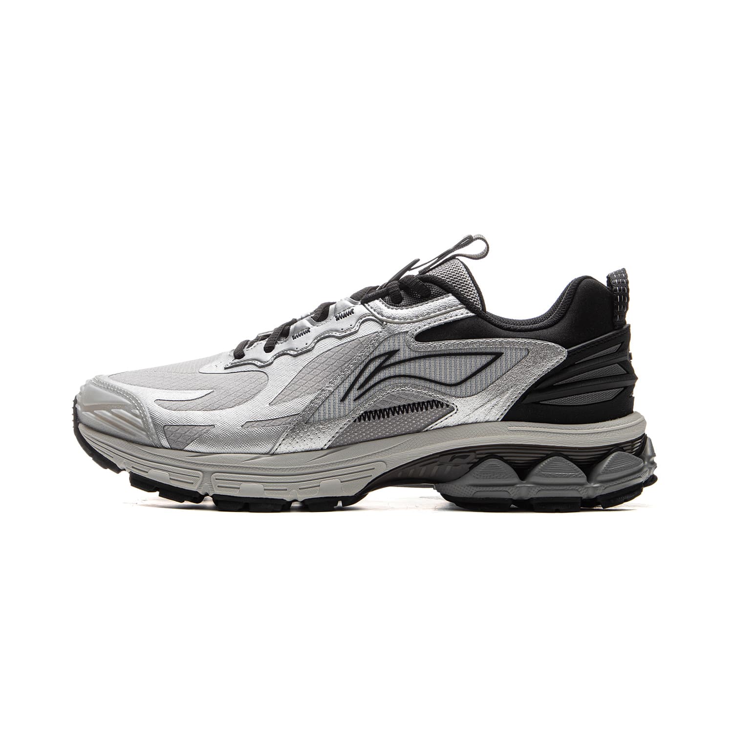 LiNing Fuyao 2.0 Trail Anti-Slip Wear-Resistant Low-Top Casual Running Shoes Men's Silver Gray
