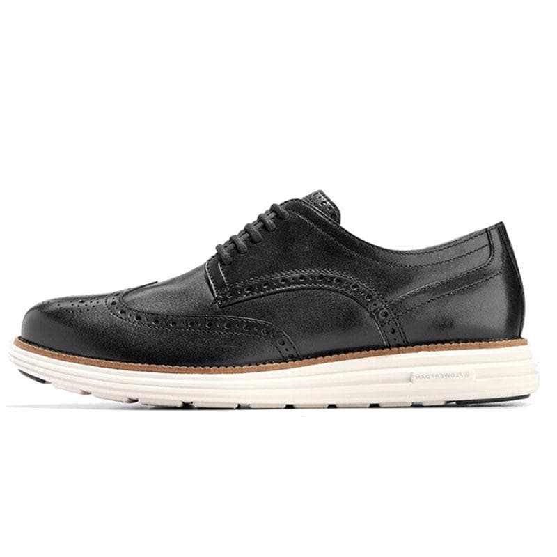 COLE HAAN Genuine Leather Fashion Casual Shoes Men's Bright White Black Sole