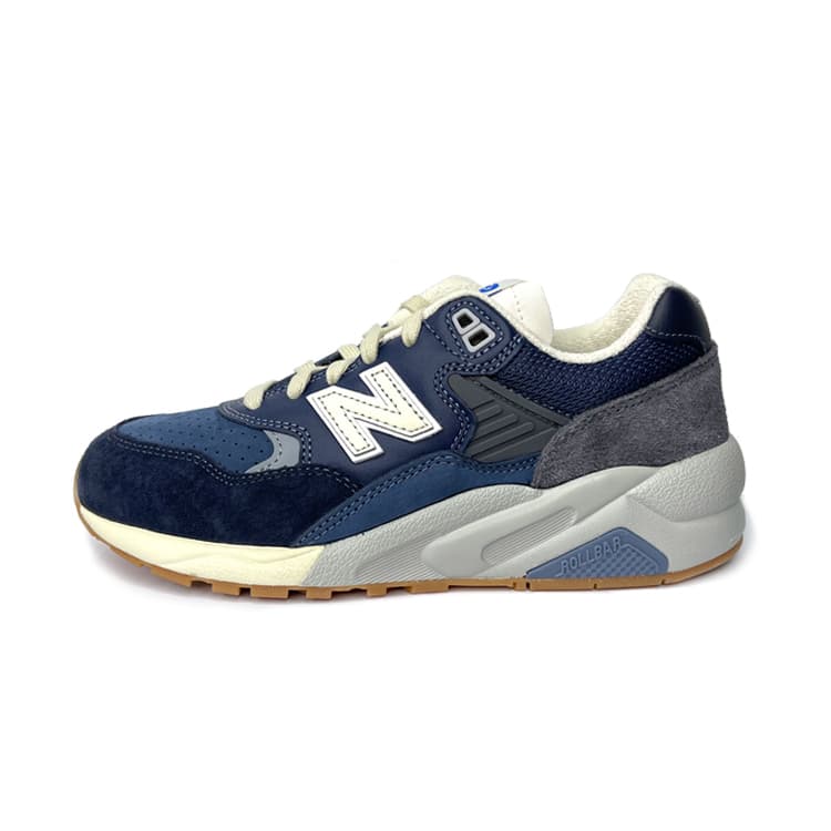 New Balance NB 580 Fabric Pigskin Retro Versatile Cushioning Breathable Low-Top Casual Shoes Unisex Dark Blue/Dark Gray