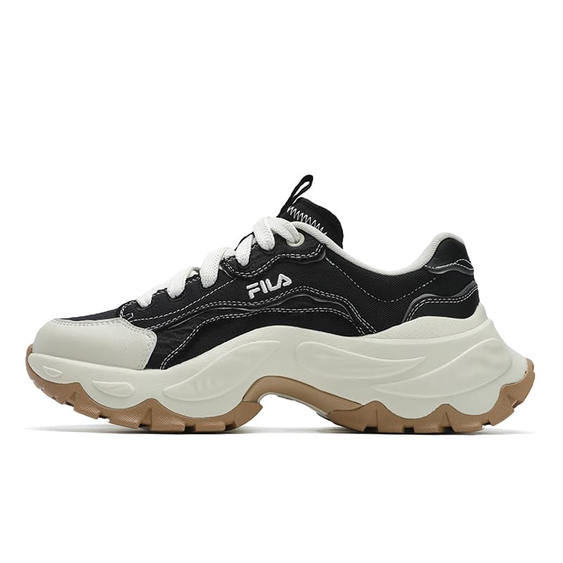 FILA SOFIA 4 Fish Bone Shoes Cushioning, Wear Resistant Low top Casual Shoes Women's Black White