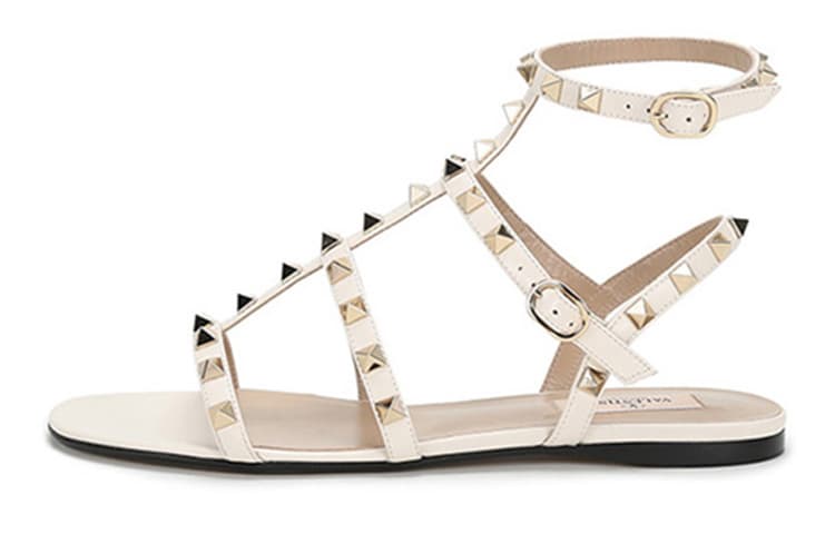 Valentino Rockstud Roman Sandals Women's White
