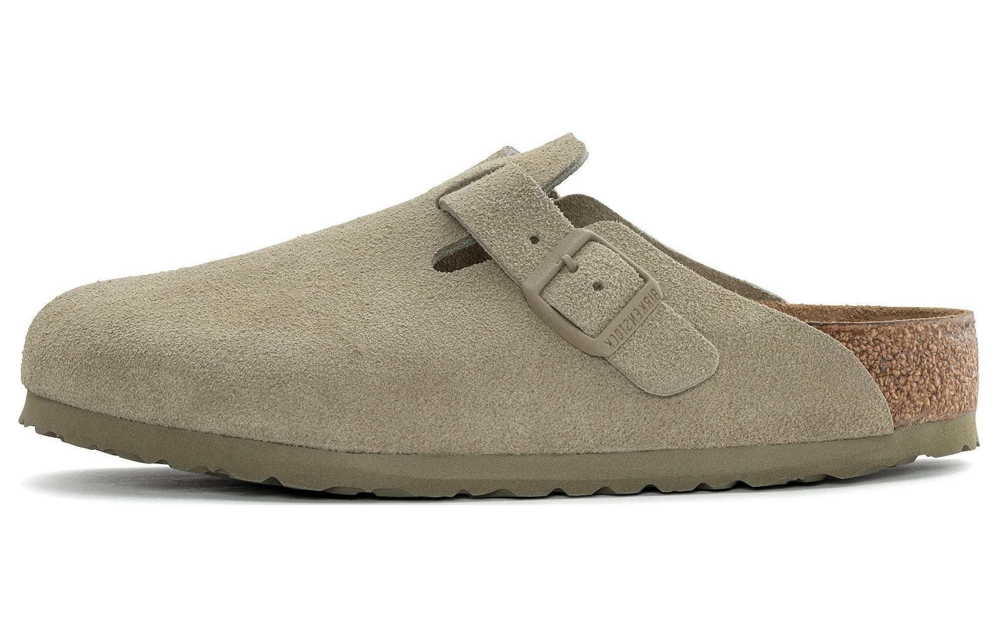 Boston Birkenstock Suede Leather 'Faded Khaki'