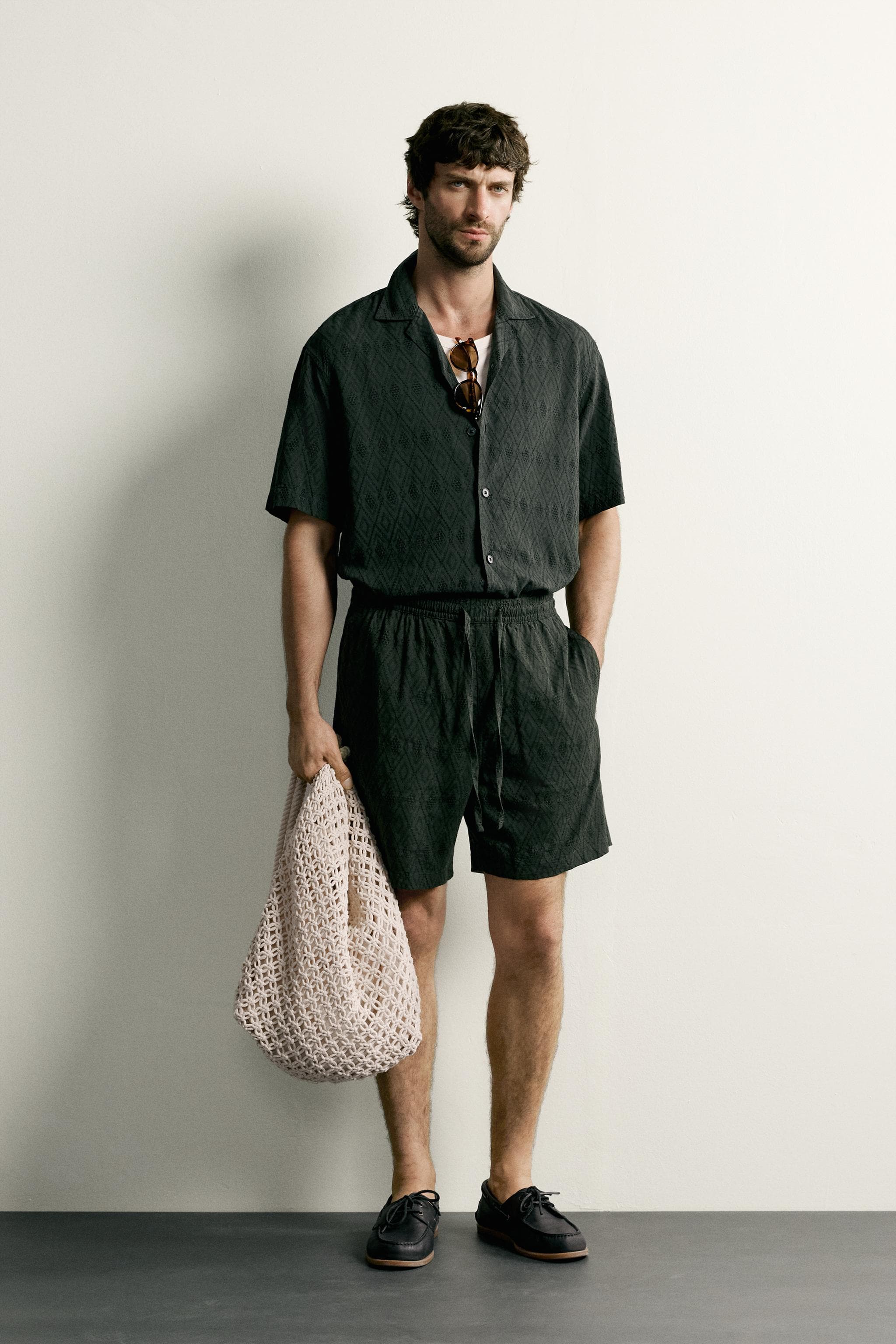 GEOMETRIC JACQUARD RELAXED FIT SHIRT