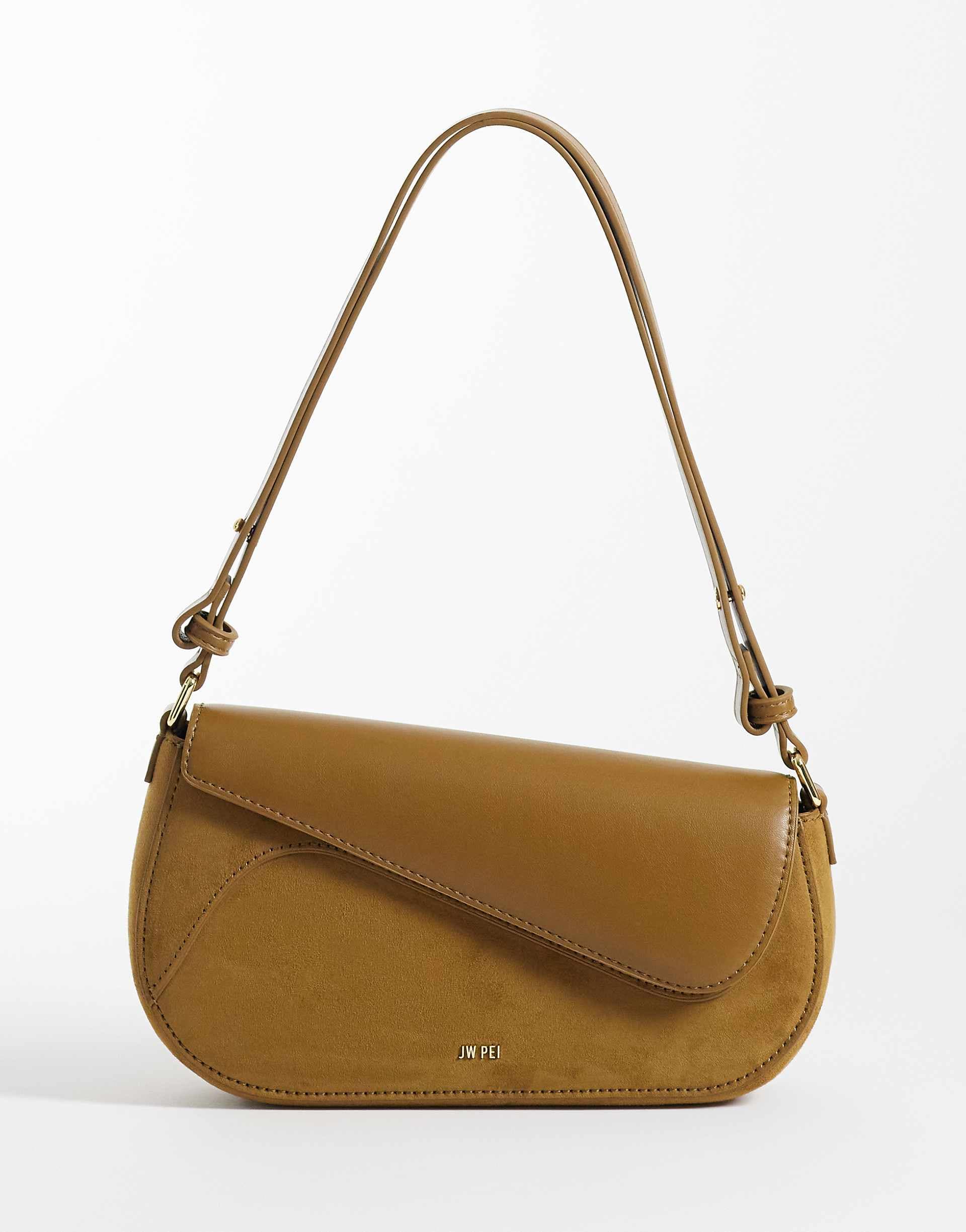 JW PEI Addisyn faux suede panel shoulder bag in olive