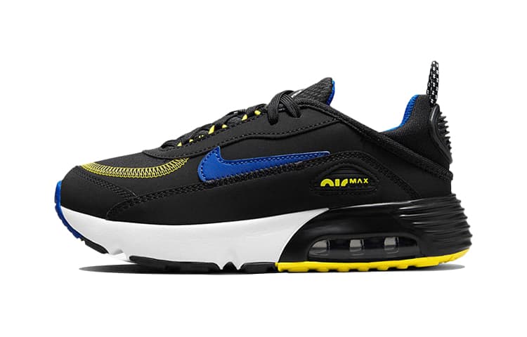 Nike Air Max 2090 Low Top Kids Lifestyle Shoes Black Yellow Blue Children Aged 3 7 Years Old