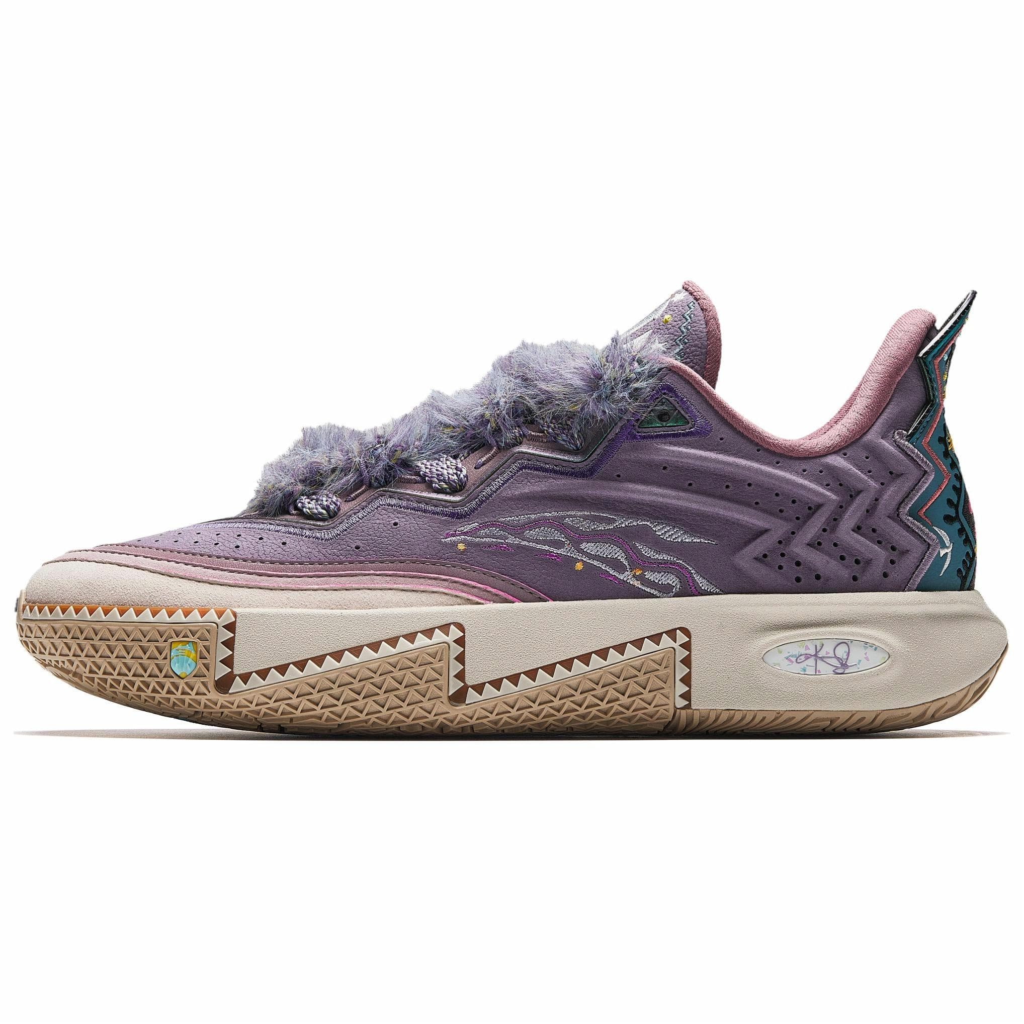Anta KAI 2 Kyrie II "Court Artist" Nitrogen Technology Midfoot Carbon Plate Professional Performance Shock Absorption Wear-Resistant Rebound Low-Top Basketball Shoes Men's Gray Purple Blue