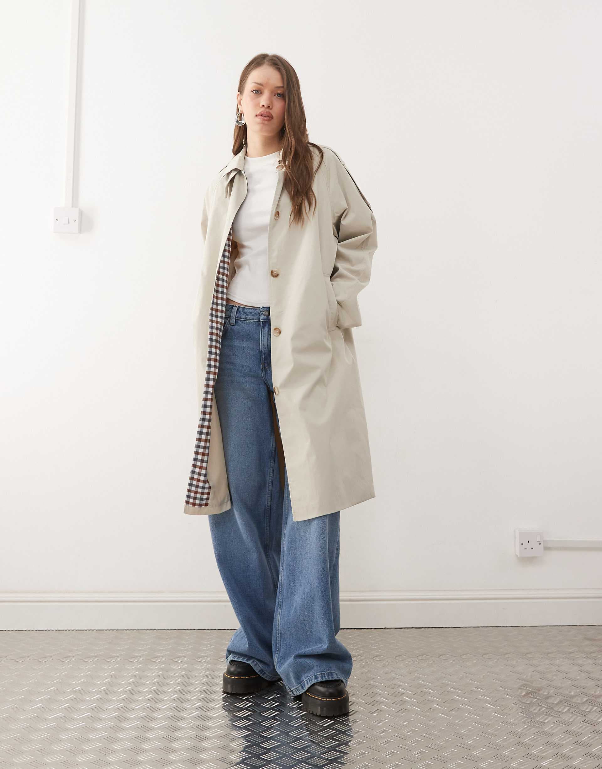 Noisy May midi trench coat in beige