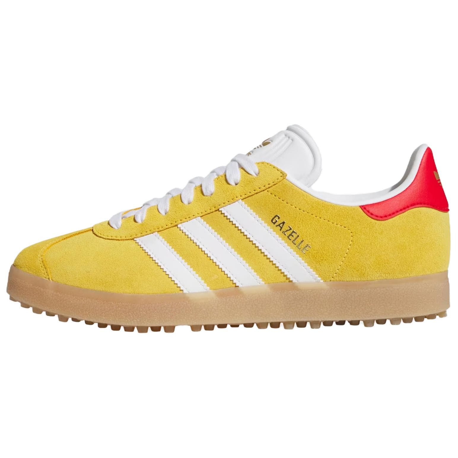 Adidas Gazelle Spikeless Golf Bold Gold White Better Scarlet