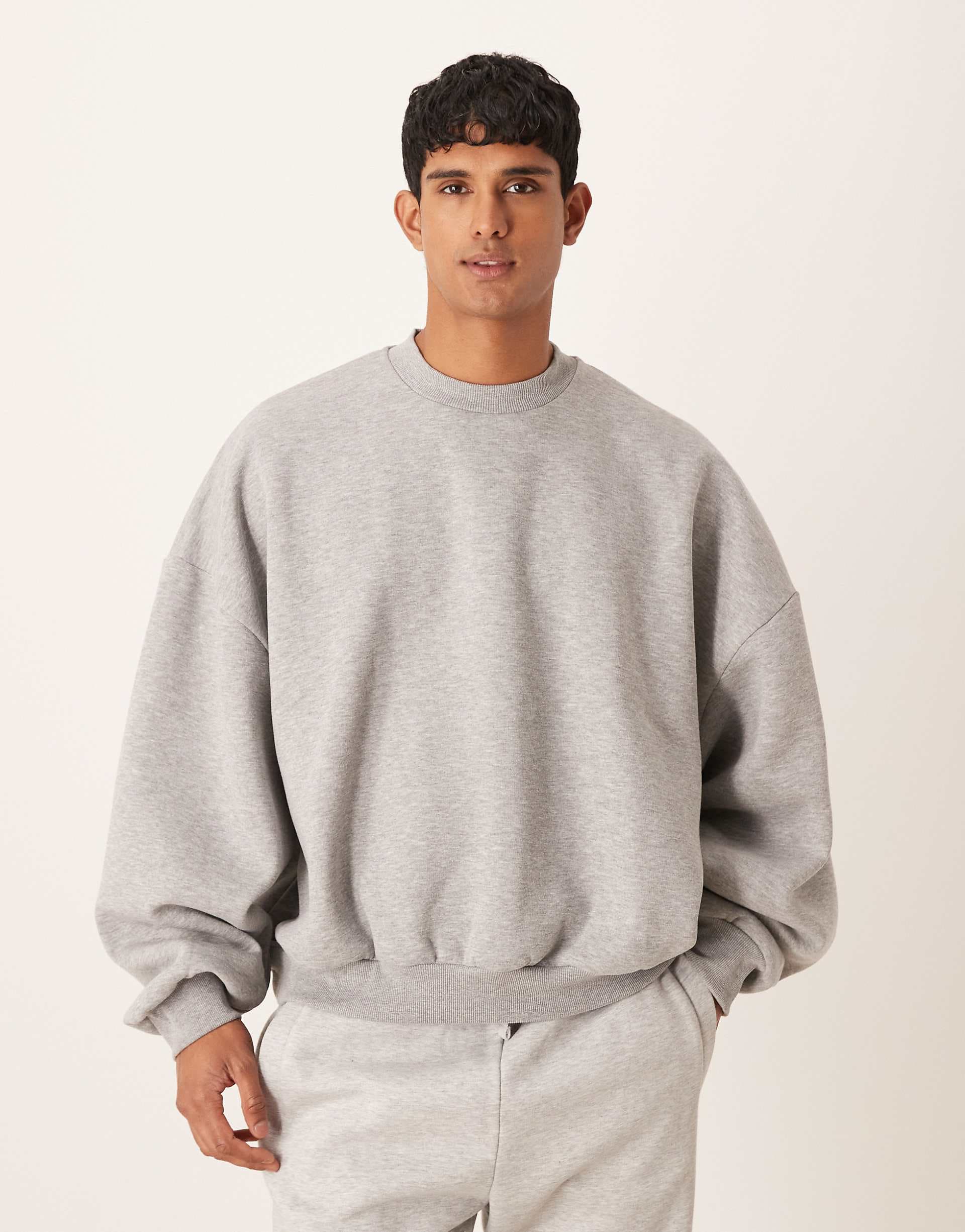 ASOS DESIGN extreme oversized sweatshirt in gray heather