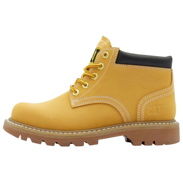 CAT Cow Split Leather Wear-Resistant Height-Increasing Comfortable Casual Commute Versatile Short-Cut Outdoor Boots Women's Yellow
