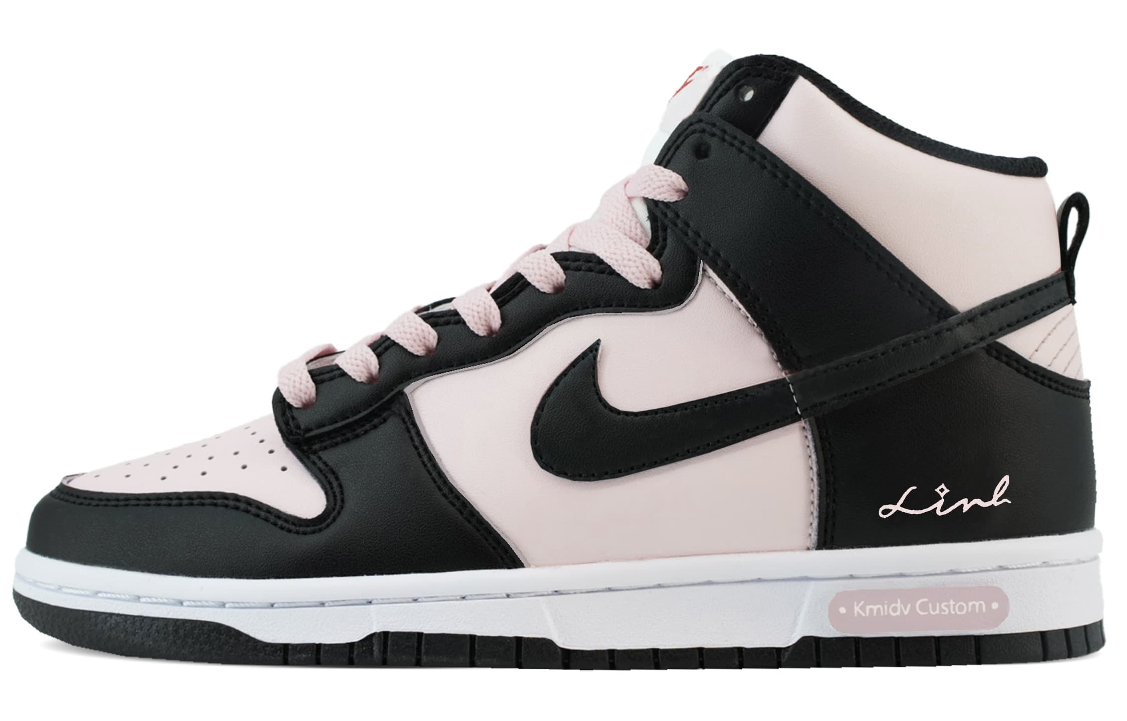 Custom Sneakers Nike Dunk White Peach Apricot Tea CNY Year of the Horse Series Vibe Aurora Wind Sweet Girl Versatile Trend Small Batch Premium American Retro Valentine's Gift Heightening High-Top Skate Shoes Women's Black Pink
