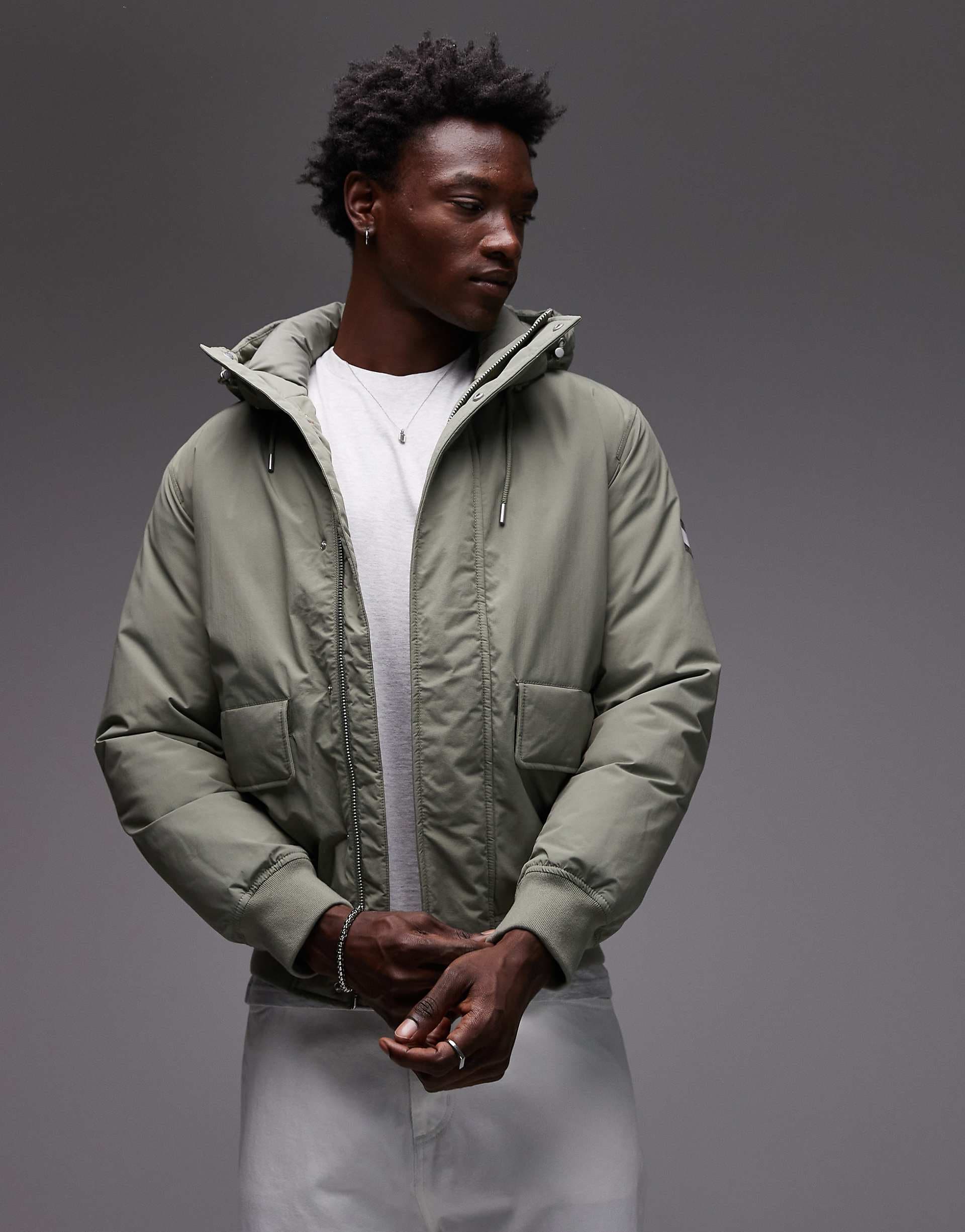 Tommy Jeans city bomber jacket in sage