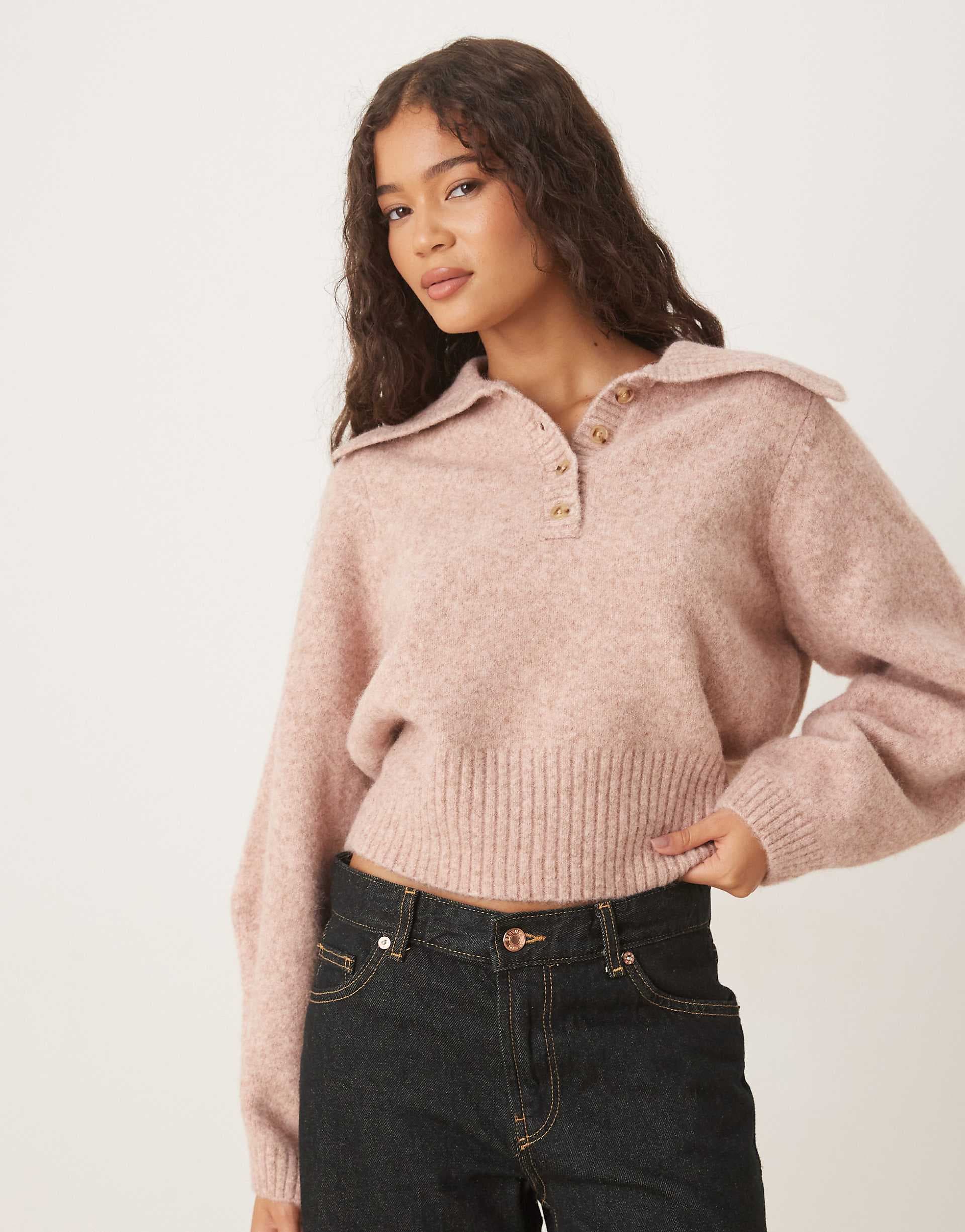 ASOS DESIGN waisted polo shirt in pink