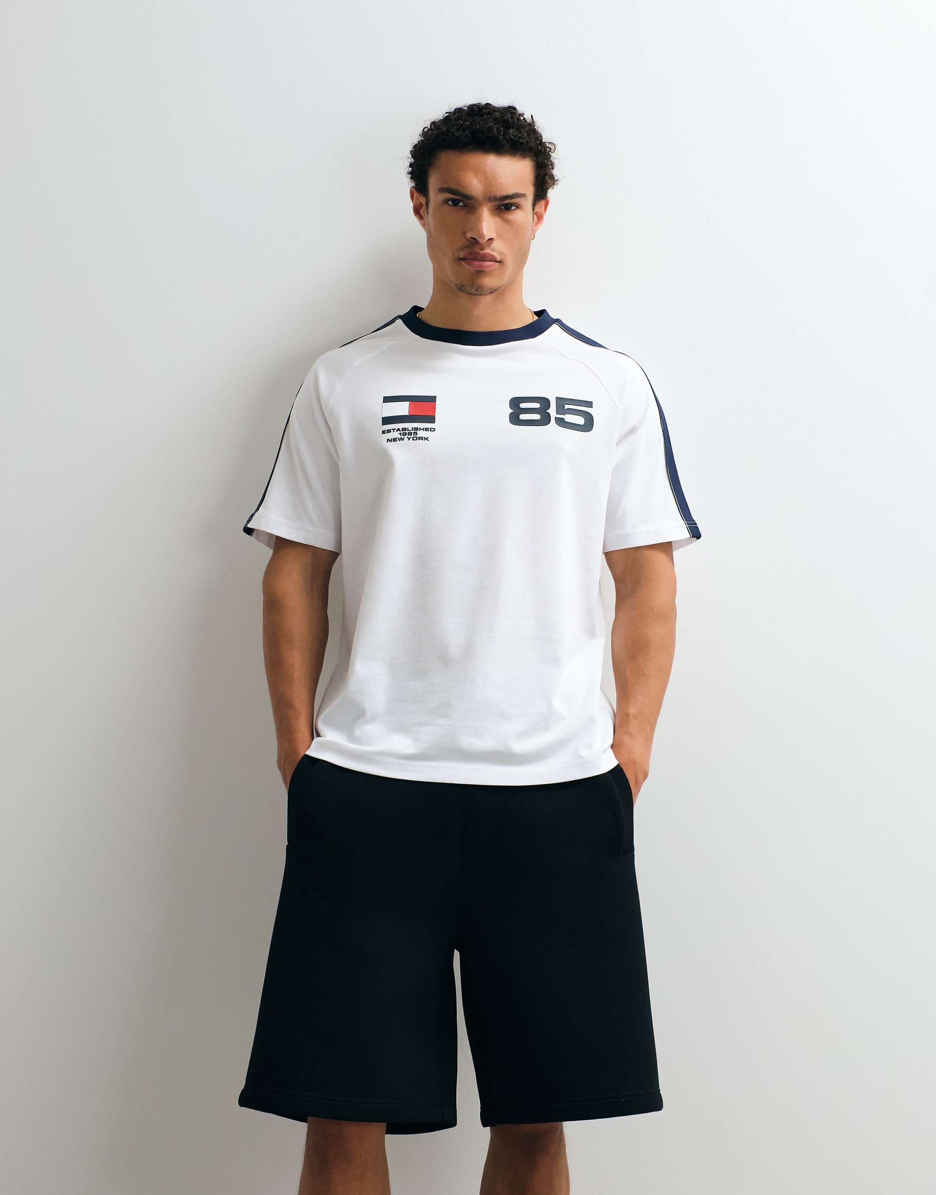 Weekday Simon Jersey Shorts in Black in Scuba-Style Fabric
