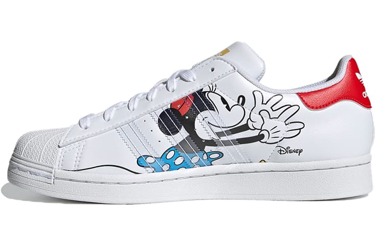 Adidas Originals Superstar Disney Mickey And Minnie White Vivid Red