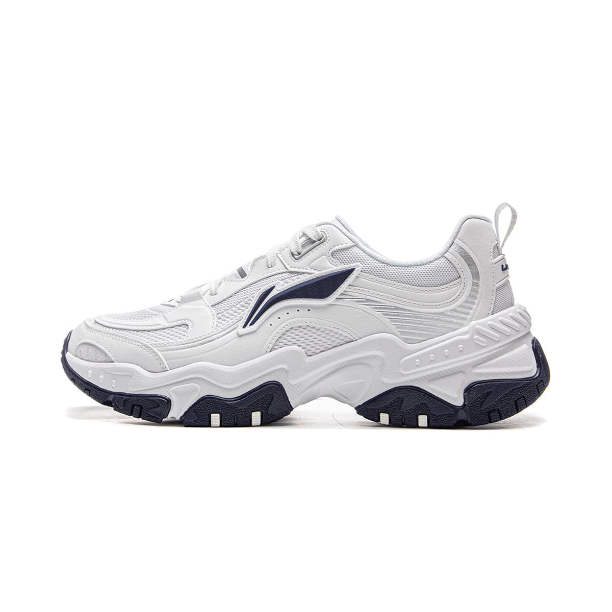 LiNing Brown Sugar Anti-Slip Wear-Resistant Breathable Height Increasing Low-Top Casual Shoes Men's White