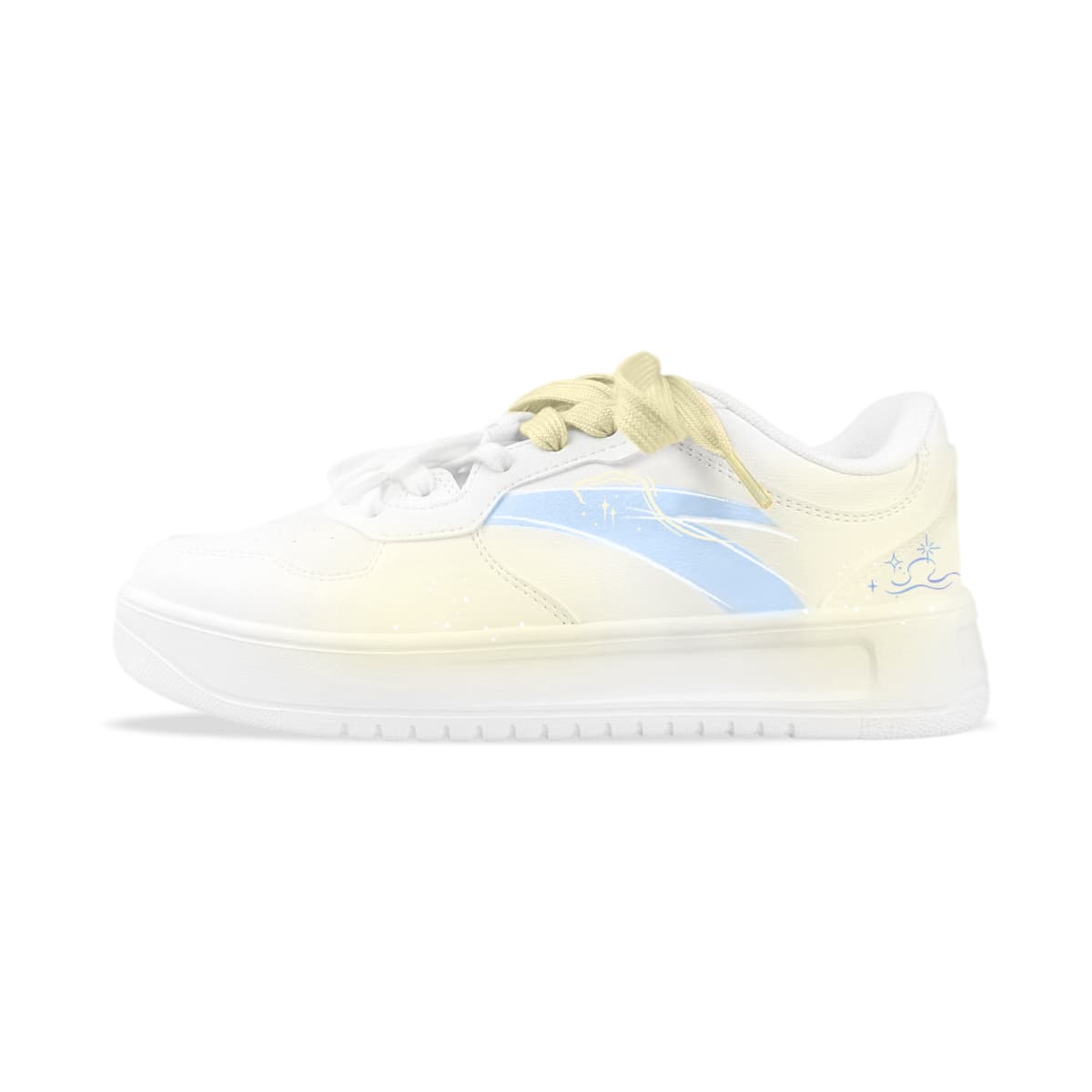 Custom SneakersAnta Easy BNK Aquarius Simple Casual Unique Fashion Wear-Resistant Anti-Slip Low-Top Skate Shoes Men's Yellow White