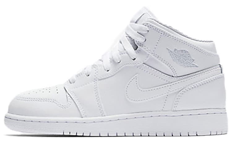 Jordan 1 Mid White Pure Platinum 2018 GS