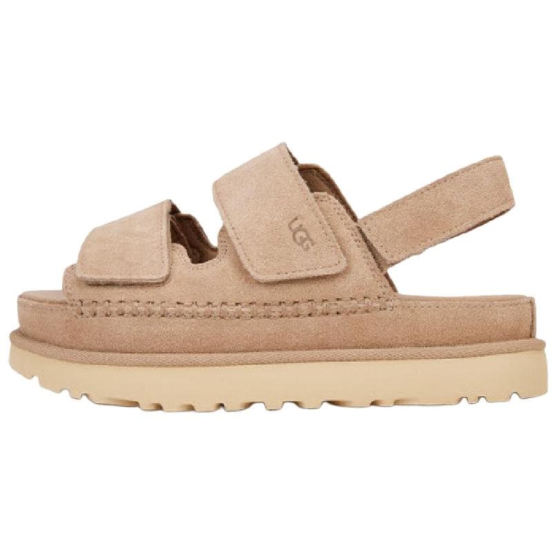 UGG Golden Family Nubuck Leather Open-Toe Fashion Slide Sandals Women's Sand