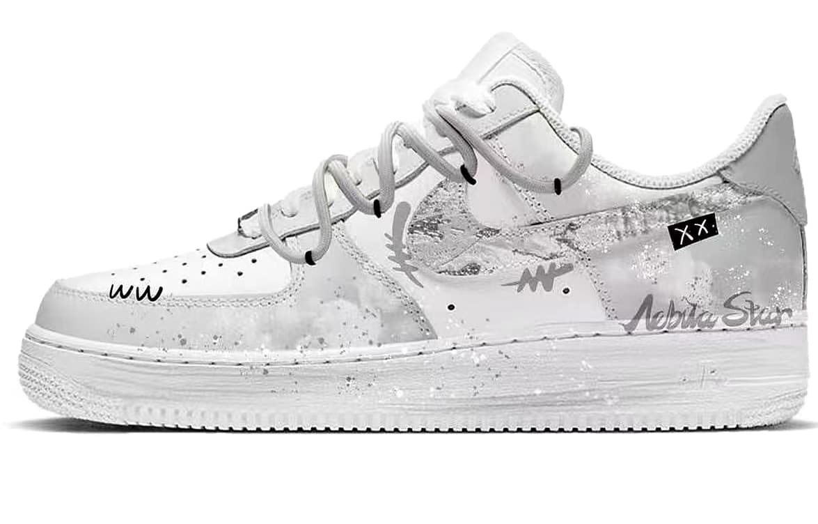 Nike Air Force 1 Nebula Anti Slip Wear Resistant Low Top Skateboard Shoes Men's Gray White