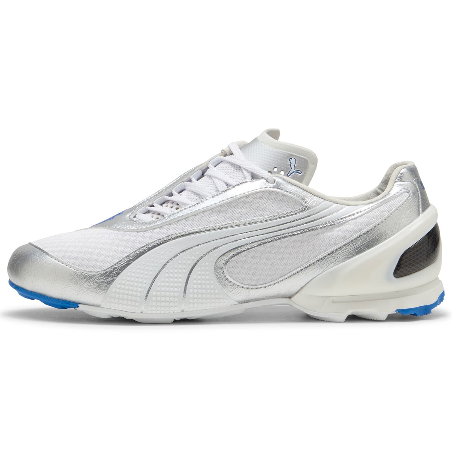 PUMA V-S1 Metallic Unisex White Low-Top Casual Shoes - Thin Sole, Durable