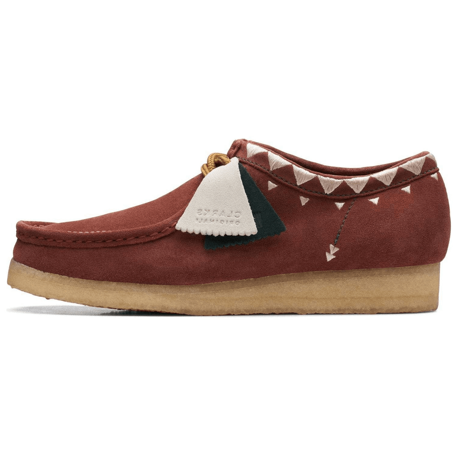 Clarks Originals WALLABEE Suede Retro Round Toe Lace-Up Casual Shoes Men's Brick Red