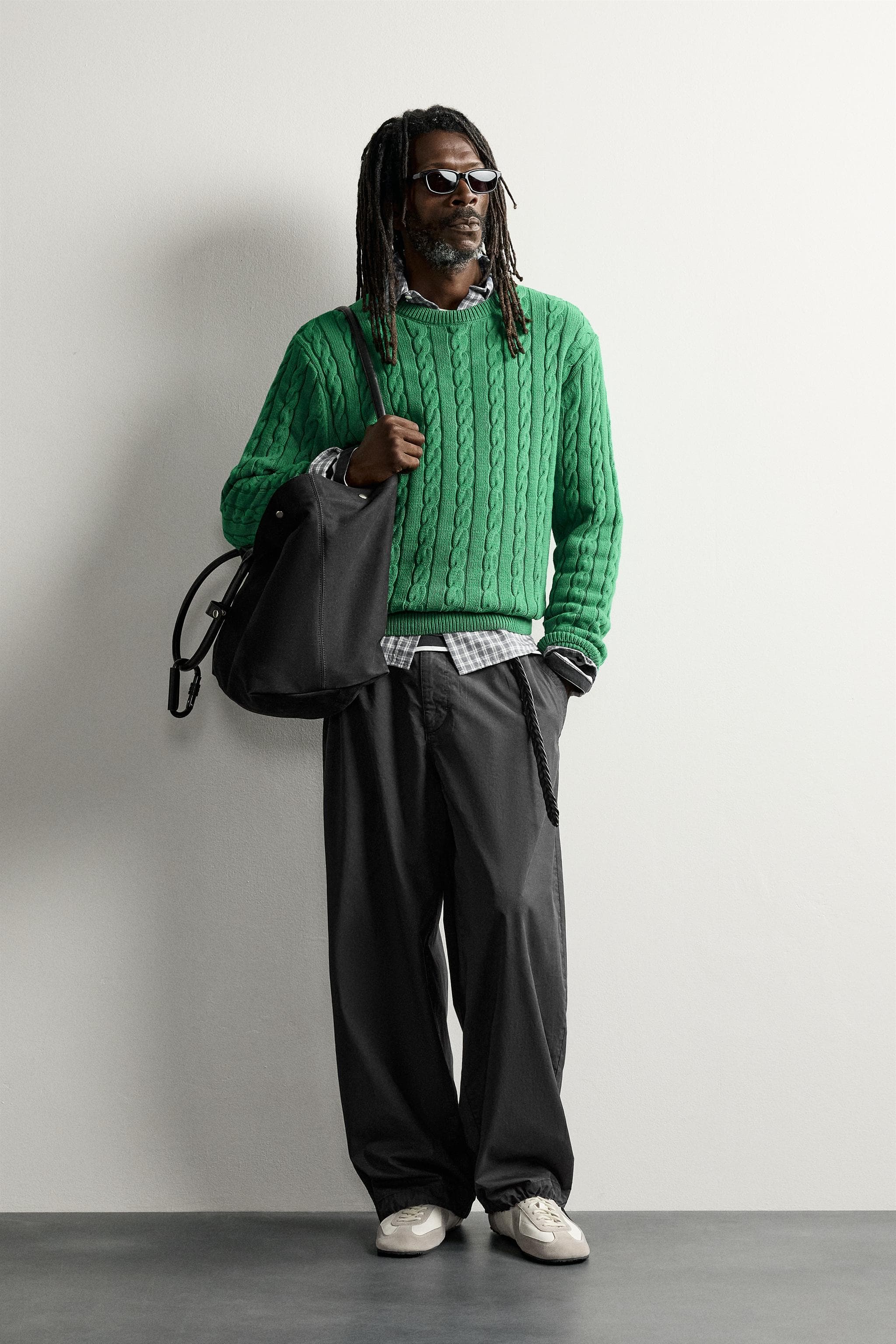 AARON LEVINE X ZARA RELAXED FIT COTTON TROUSERS