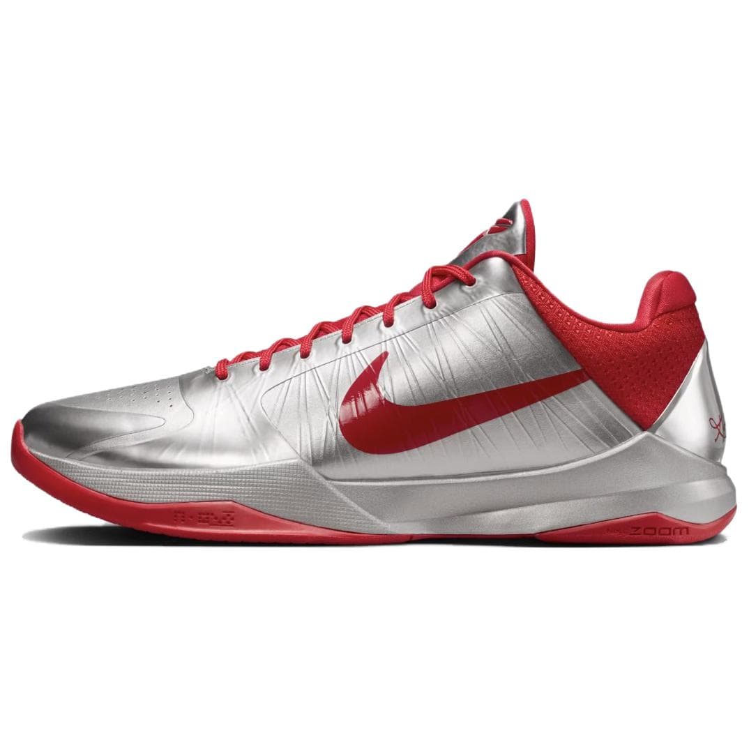 Nike × Caitlin Clark Zoom Kobe 5 Protro Fashion Comfort Basketball Shoes Unisex Silver Red