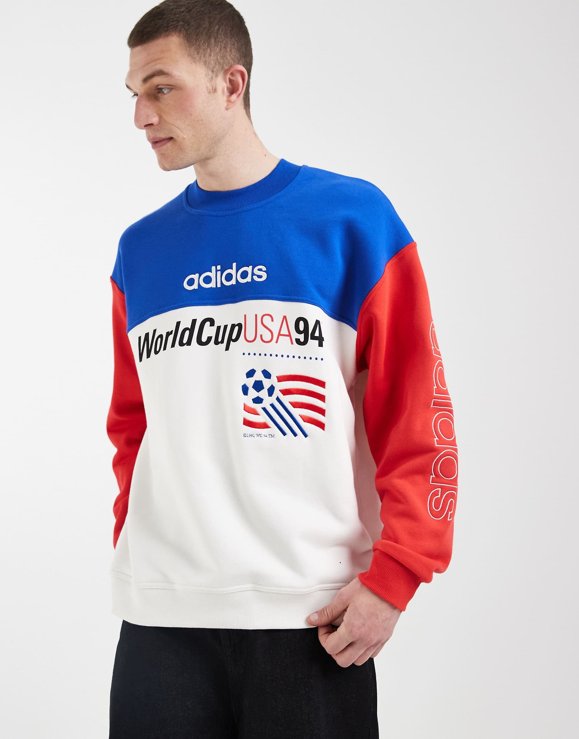 adidas Originals US 94 sweatshirt in white, red and blue