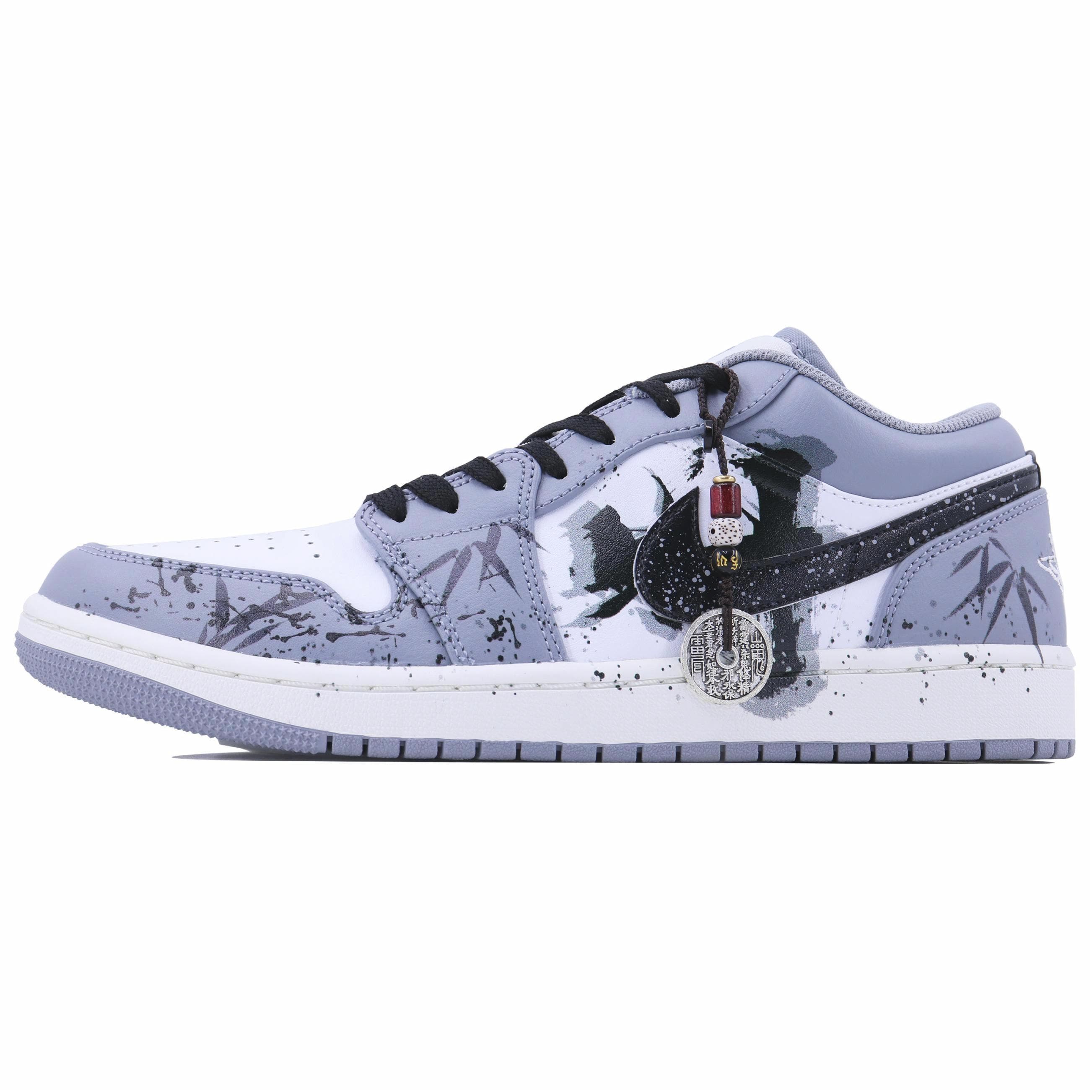 JORDAN Air JORDAN 1 Vintage Basketball Shoes Men Low Top Invisible Gray/Sail White/White
