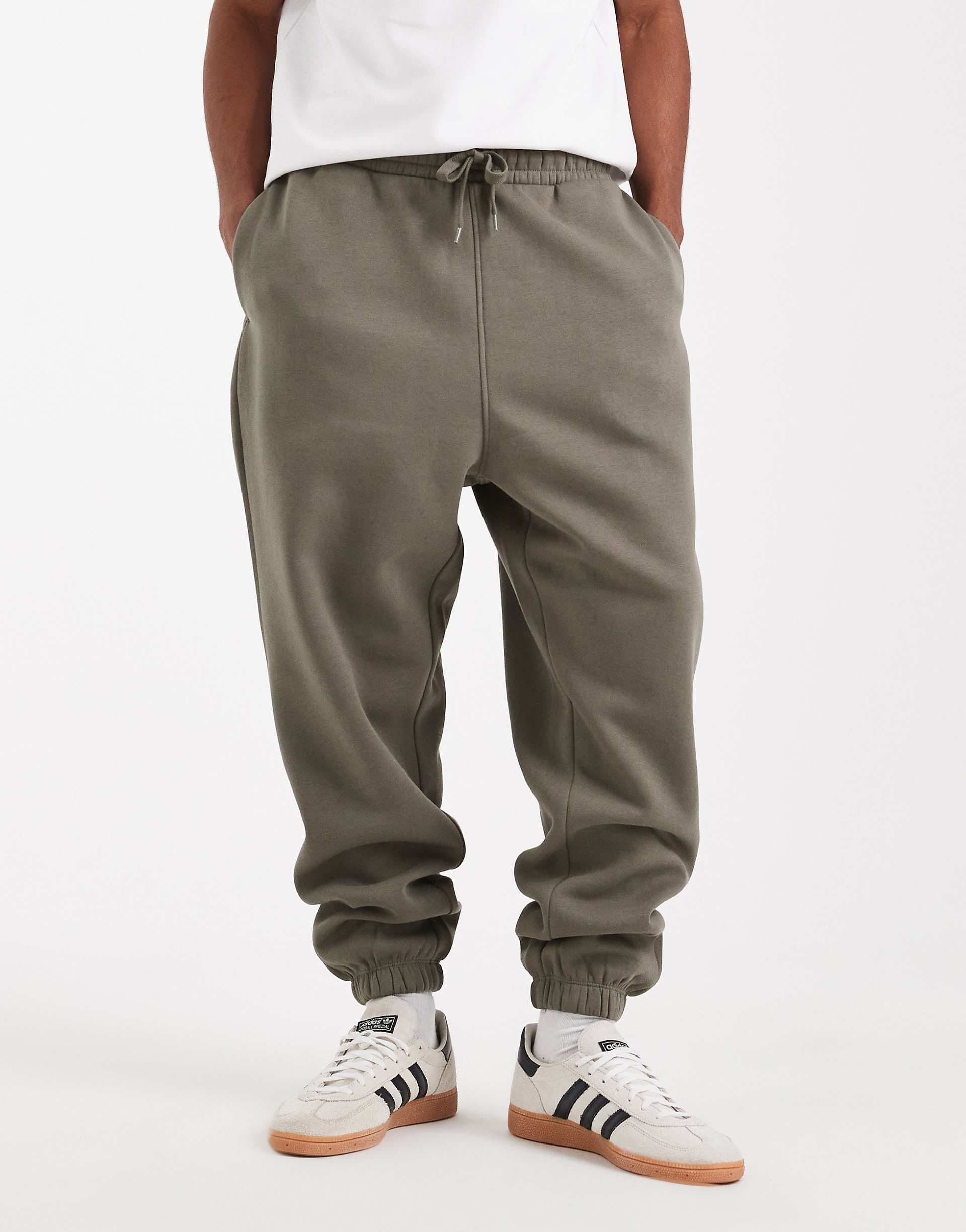 ASOS DESIGN essentials relaxed sweatpants in khaki green