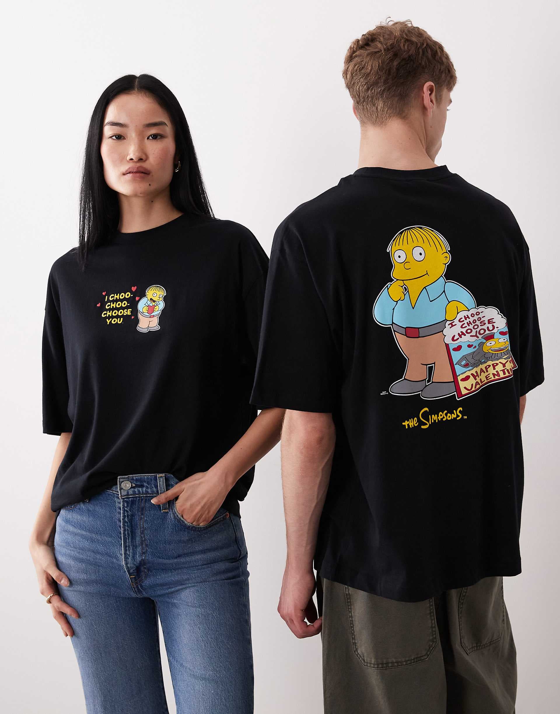 ASOS DESIGN oversized T-shirt with the Simpsons print in black