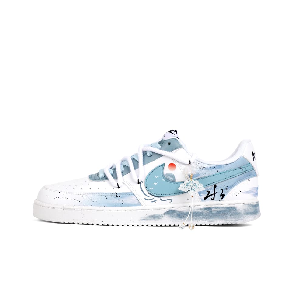 Nike Court Vision 1 Skateboard Shoes Women's Low-Top Blue