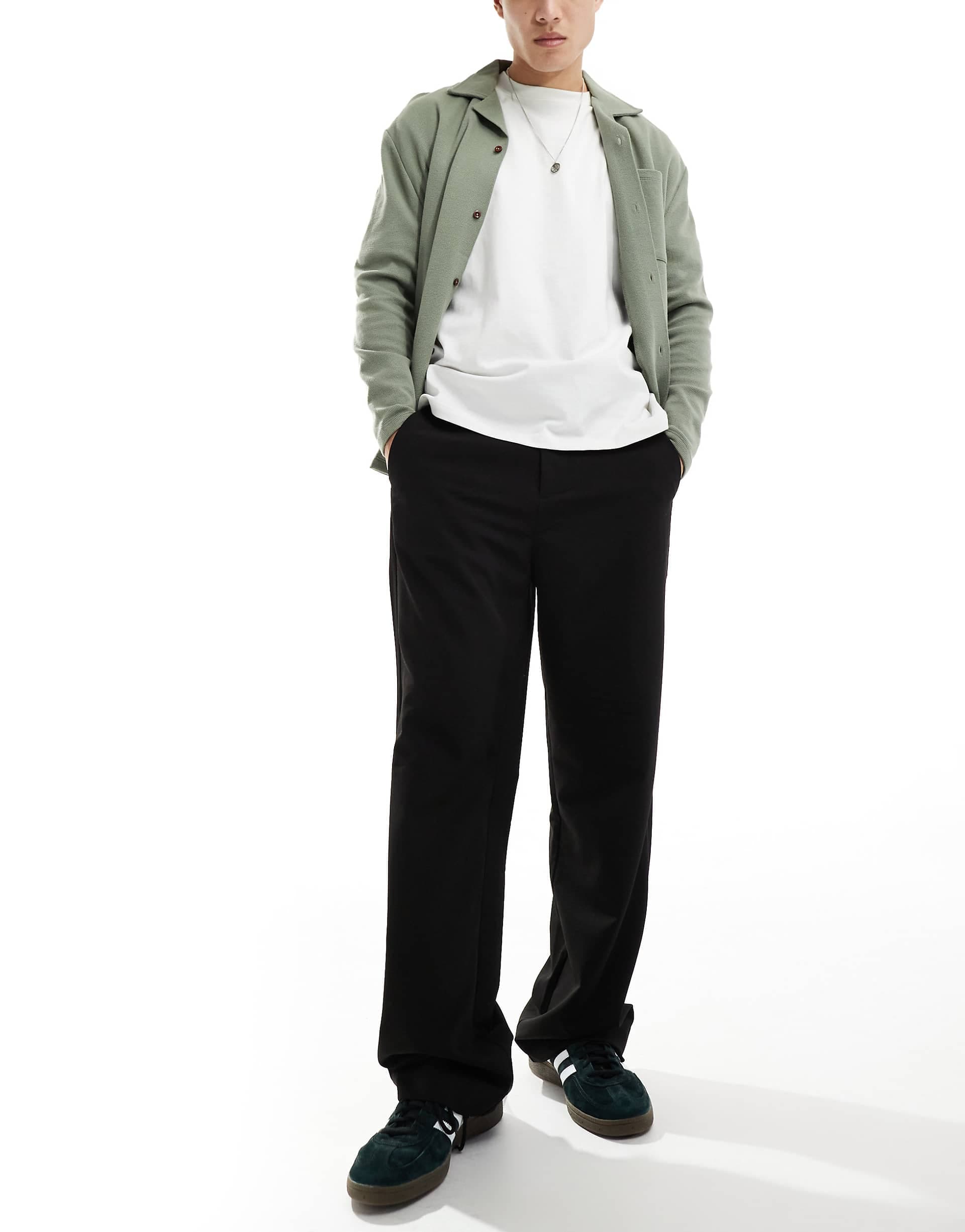 Only & Sons loose fit tailored pants in black