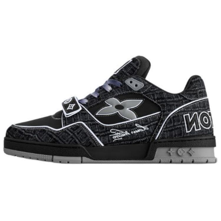 LOUIS VUITTON Trainer Skateboard Shoes Men Low-Top Black