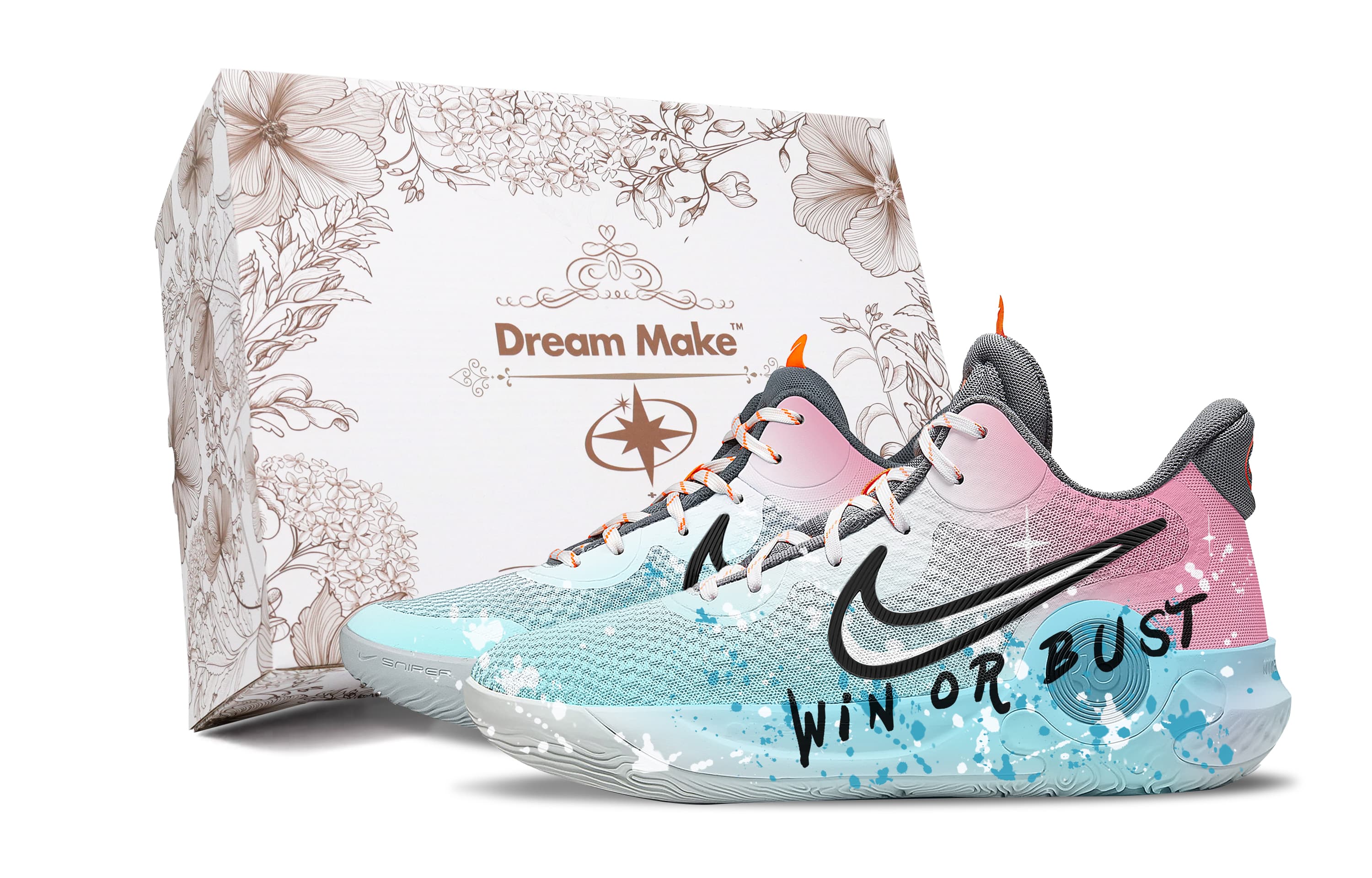 Nike KD Trey 5 IX Observer-White Box Anti-Slip Wear-Resistant Mid-Top Basketball Shoes Unisex Blue