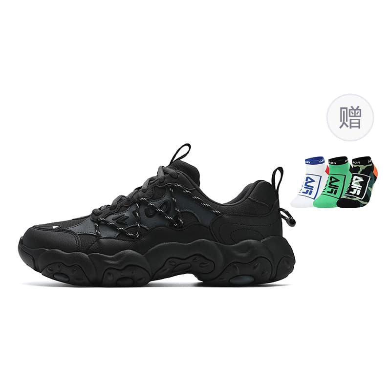 FILA FLUID Cat Claw 6.0 Fashion Retro Classic Personality Trendy Simple Versatile Sport Comfort Wear-Resistant Breathable Lightweight Low-Top Lifestyle Casual Shoes Men's Shadow Black Gray