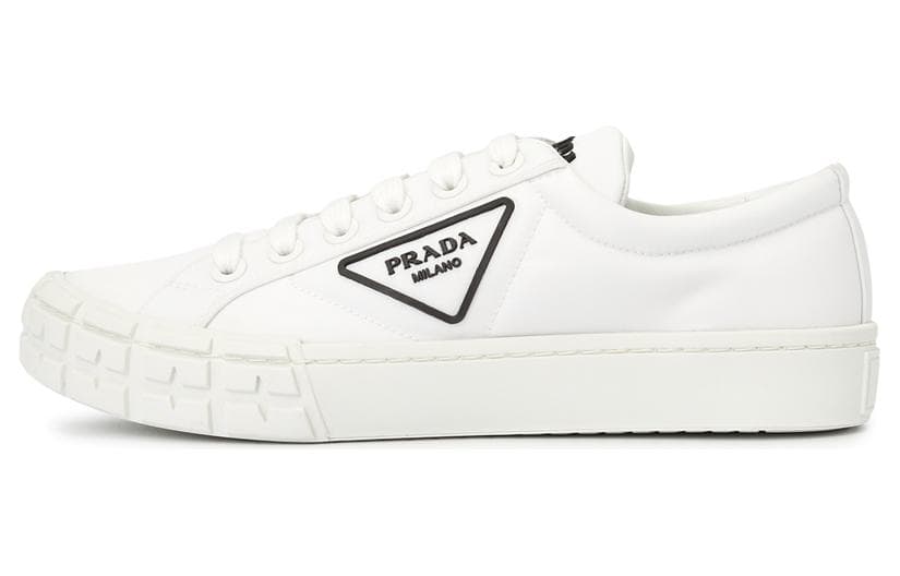 PRADA Comfort Low-Top Fashion Skate Shoes Men's White