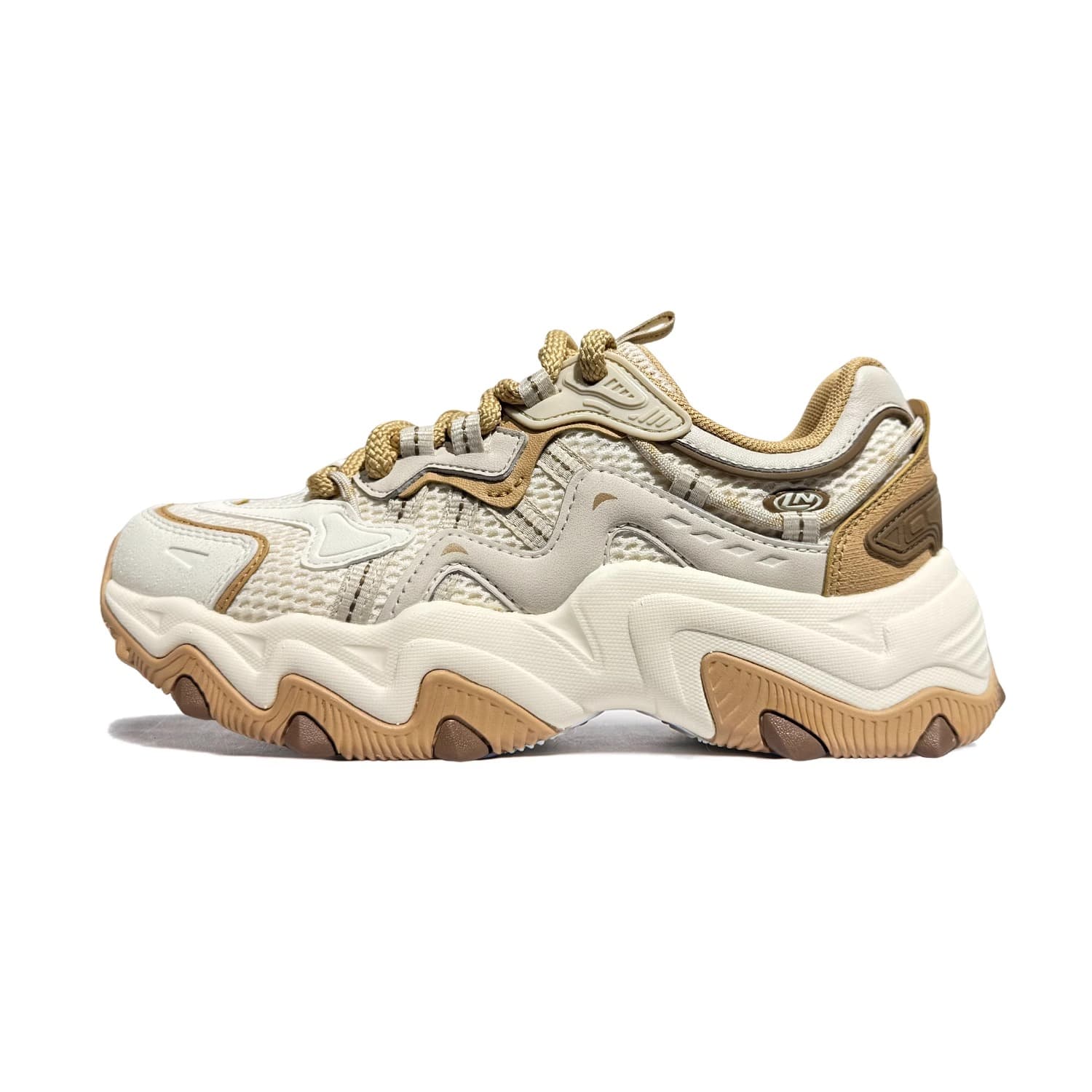 LiNing Cat Claw Lite 2 Classic Versatile Slip-Resistant Height Increase Low-Top Casual Shoes Women's Beige