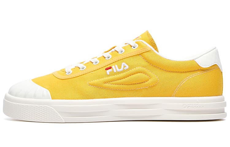FILA LUKE Anti-Slip Wear-Resistant Low-Top Canvas Shoes Men's Yellow White