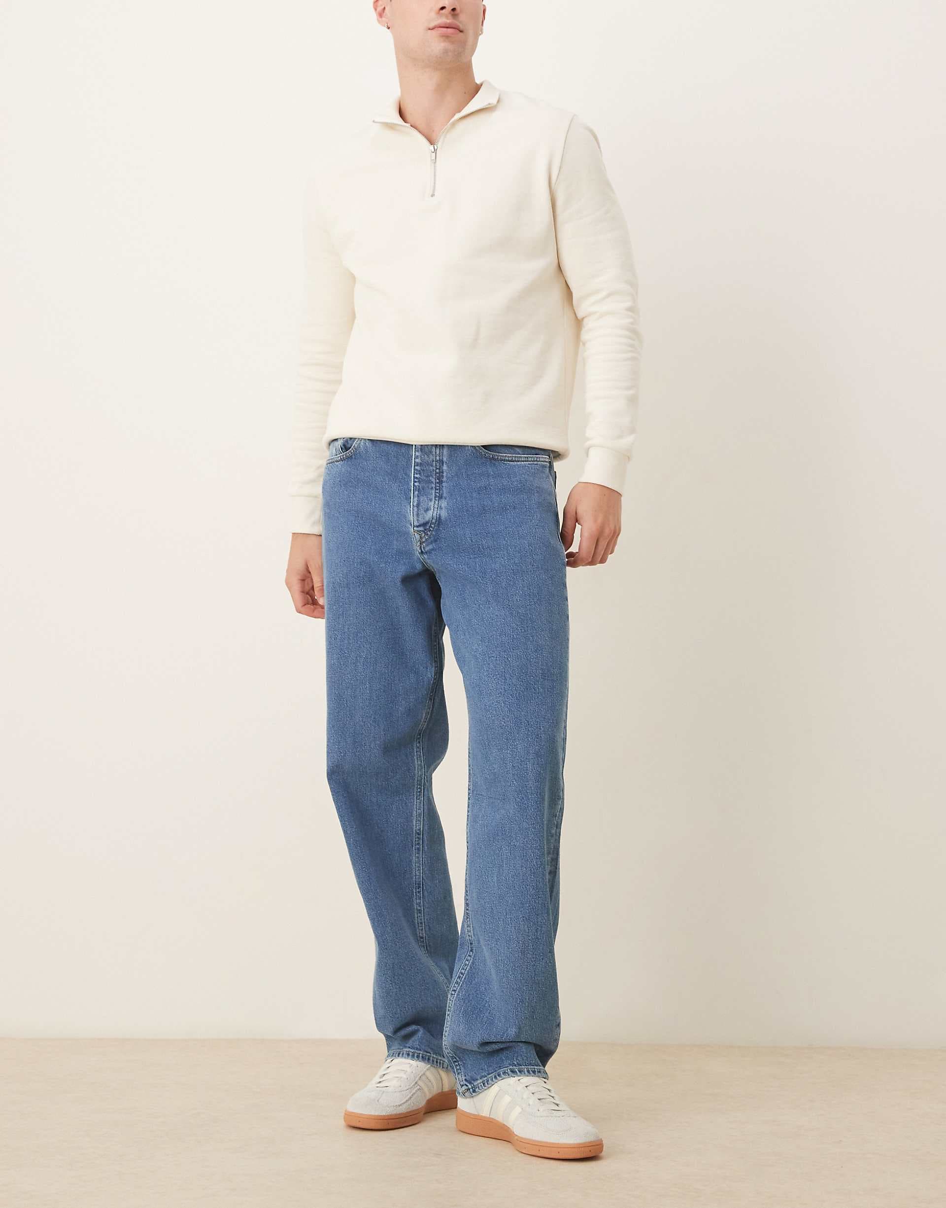 Selected Kori relaxed fit jeans in medium blue