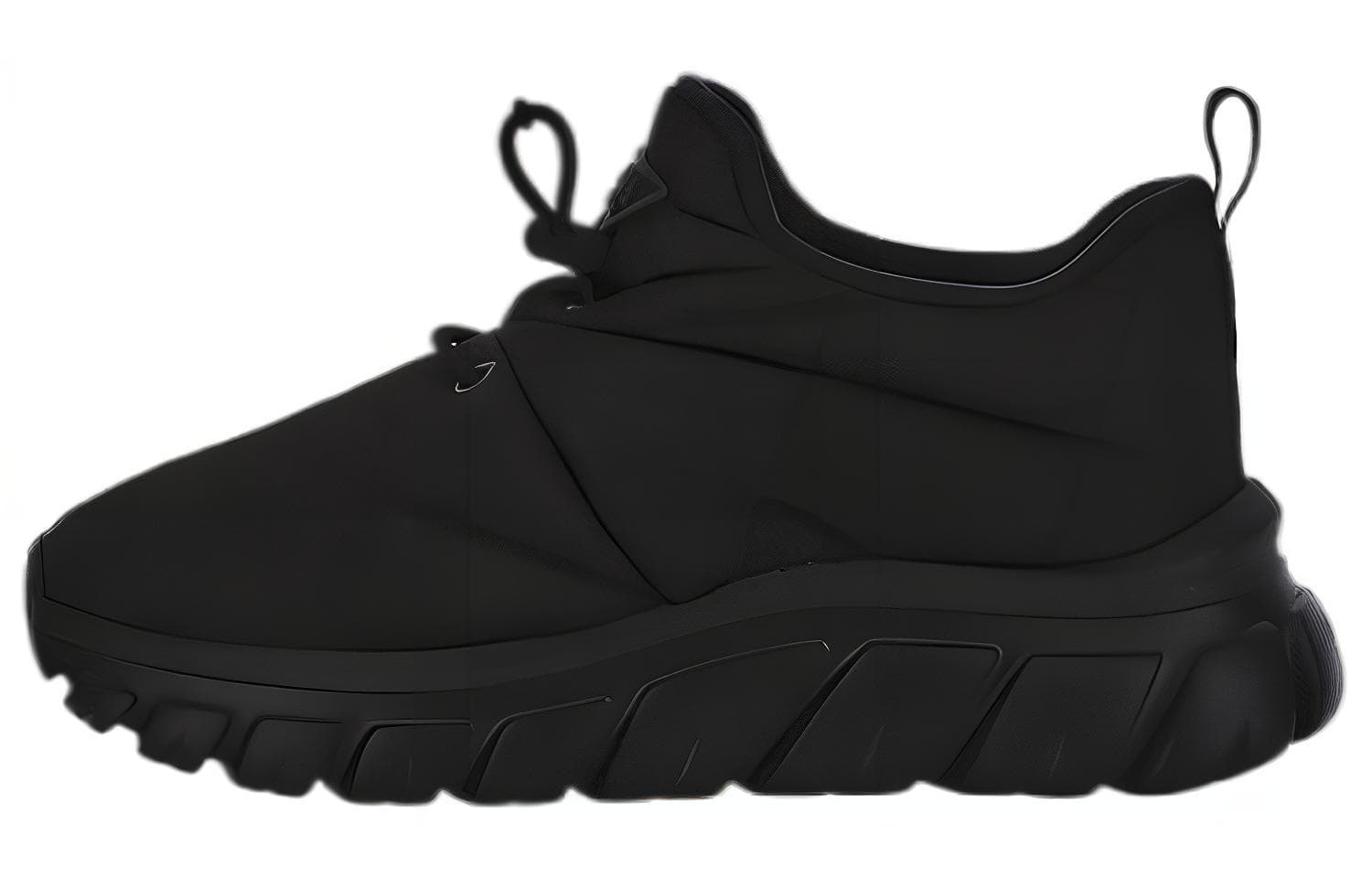 PRADA Lace-Up Comfortable Low-Top Fashion Sneakers Women's Black