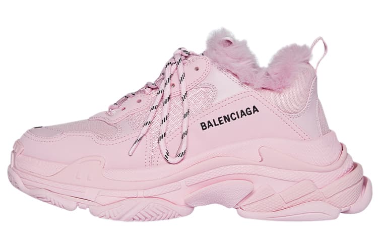 Balenciaga Triple S Fake Fur Pink Women's