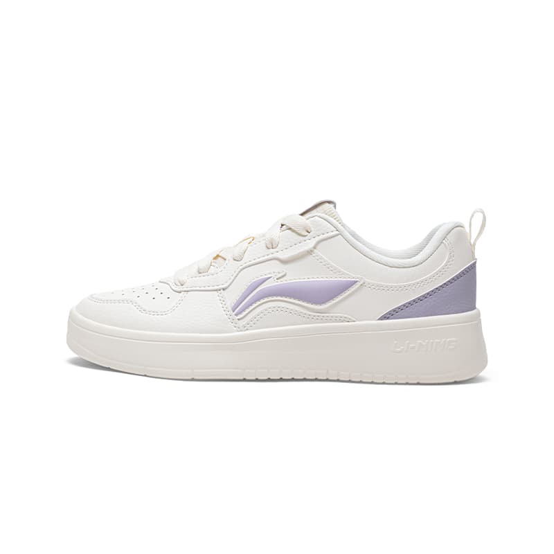 LiNing 'Chuyun' Casual Comfortable Wear-Resistant Balanced Breathable Low-Top Skate Shoes Women's Beige Purple