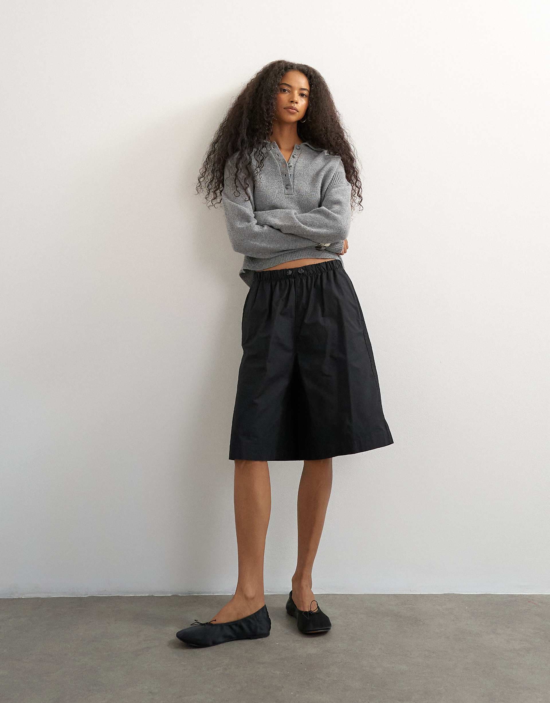 Topshop ripstop shorts with toggle detail in black