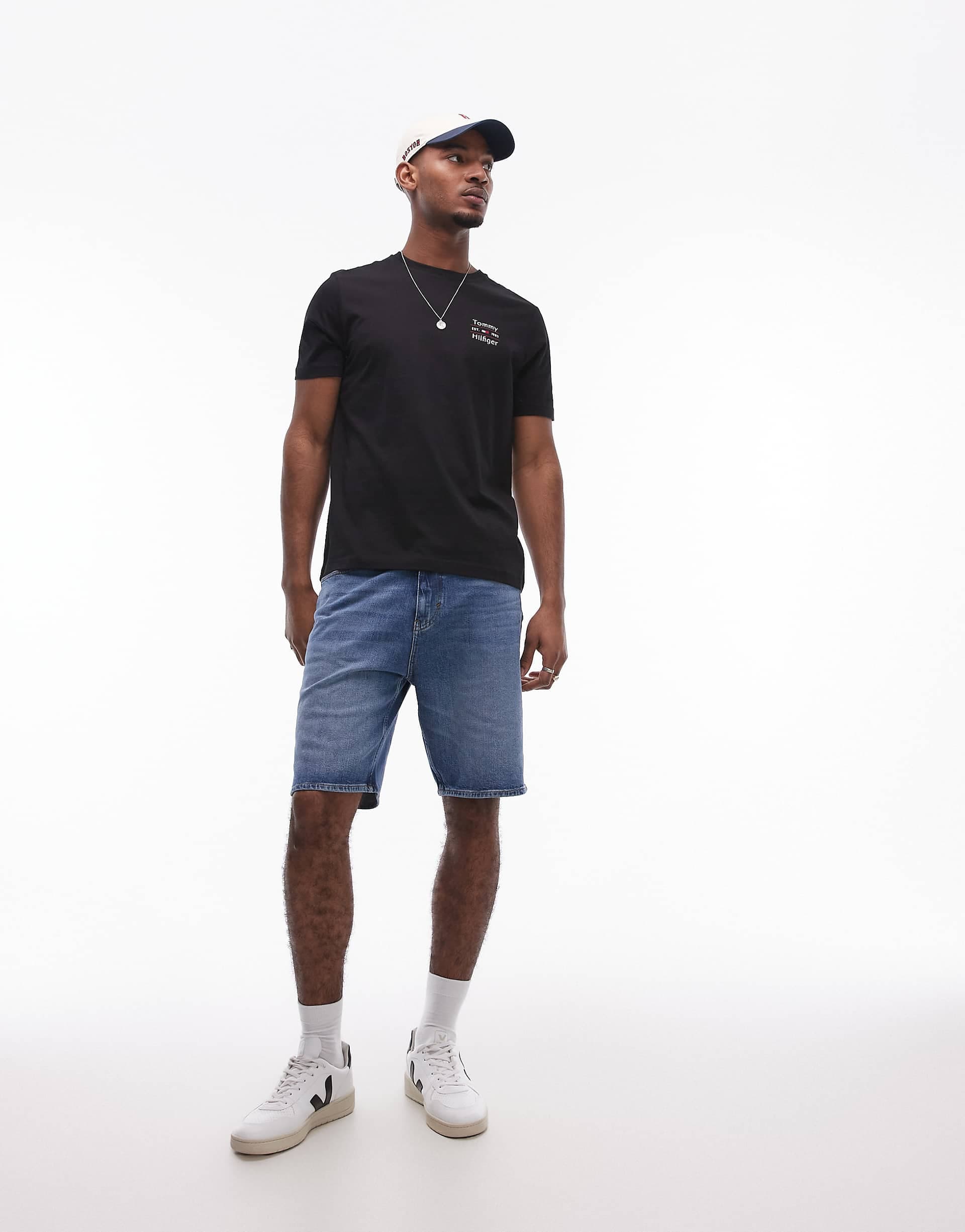 Tommy Jeans Isaac relaxed denim shorts in dark wash